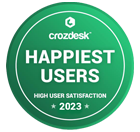 Crozdesk High User Satisfaction 2022 Award