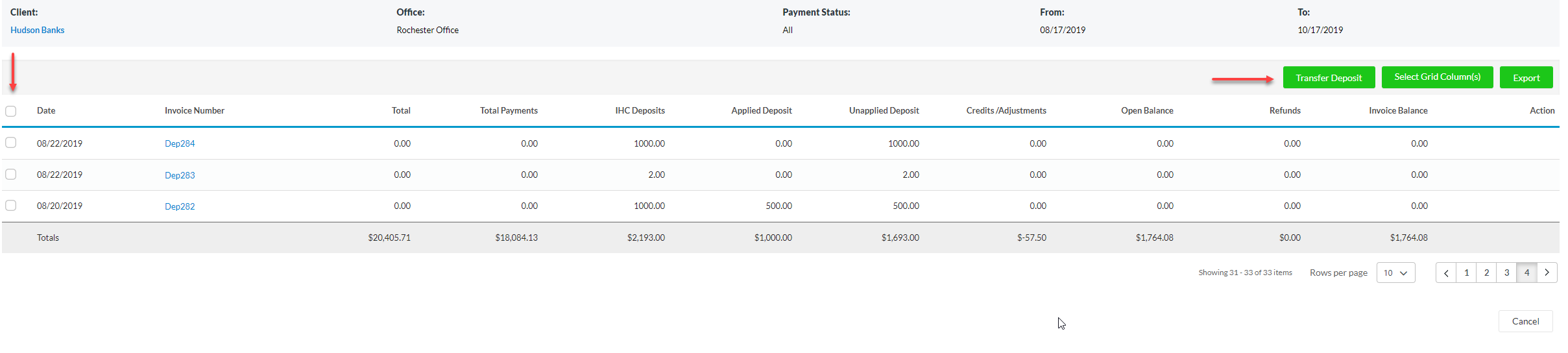 Option to manually select deposits quickbooks