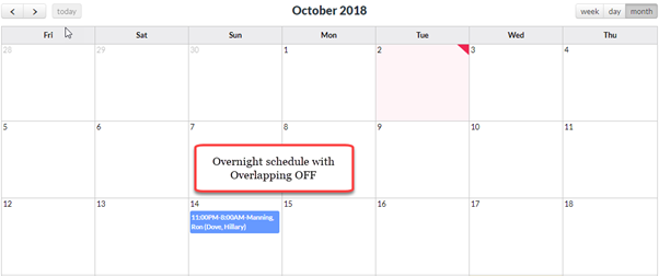 Overnight Schedule