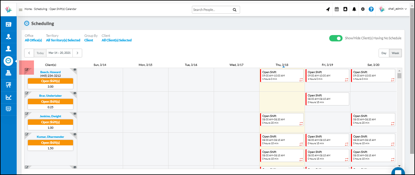 Users will now be able to multi-edit of shifts on Open Shift Calendar -CareSmartz360 update